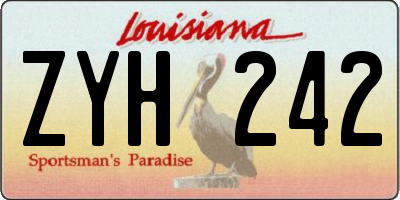 LA license plate ZYH242