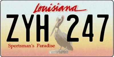 LA license plate ZYH247