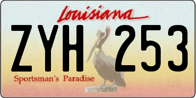 LA license plate ZYH253