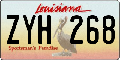 LA license plate ZYH268