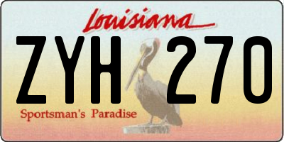 LA license plate ZYH270