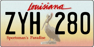 LA license plate ZYH280