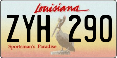 LA license plate ZYH290