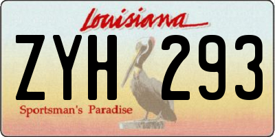 LA license plate ZYH293