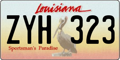 LA license plate ZYH323