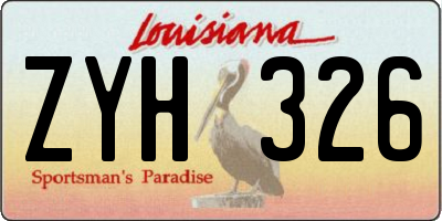 LA license plate ZYH326