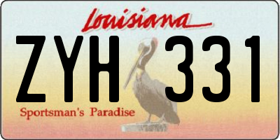 LA license plate ZYH331