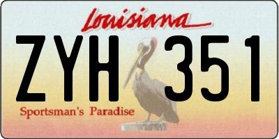 LA license plate ZYH351