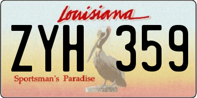 LA license plate ZYH359