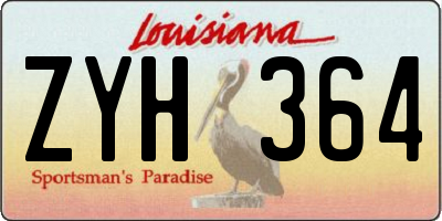 LA license plate ZYH364