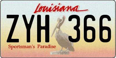 LA license plate ZYH366