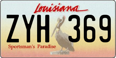 LA license plate ZYH369