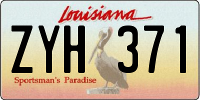 LA license plate ZYH371