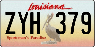 LA license plate ZYH379