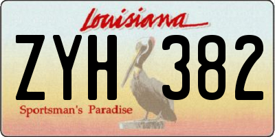 LA license plate ZYH382