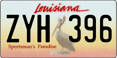 LA license plate ZYH396