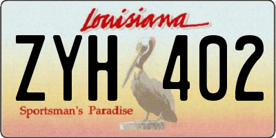 LA license plate ZYH402