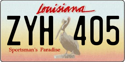 LA license plate ZYH405