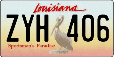 LA license plate ZYH406