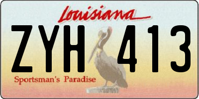 LA license plate ZYH413
