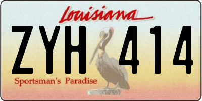 LA license plate ZYH414