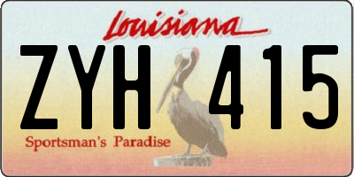 LA license plate ZYH415
