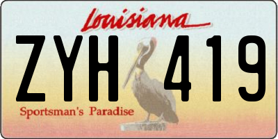 LA license plate ZYH419