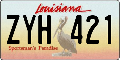 LA license plate ZYH421