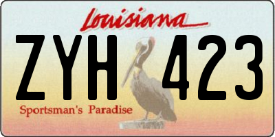 LA license plate ZYH423