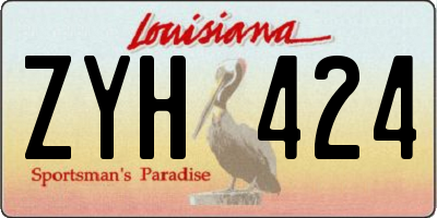 LA license plate ZYH424