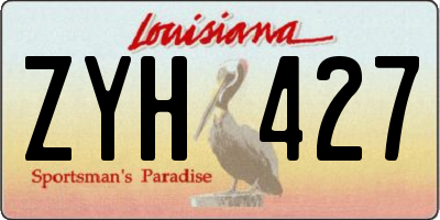 LA license plate ZYH427