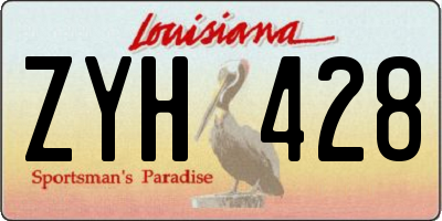 LA license plate ZYH428