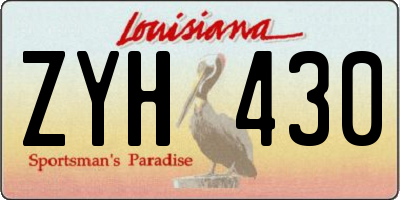 LA license plate ZYH430