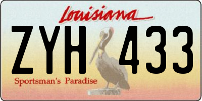 LA license plate ZYH433