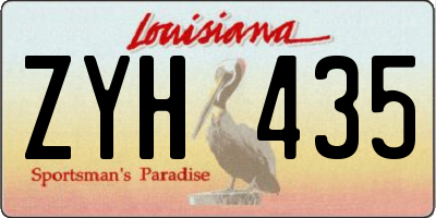 LA license plate ZYH435