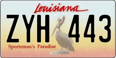 LA license plate ZYH443