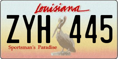 LA license plate ZYH445