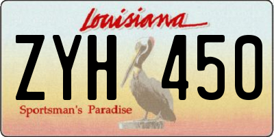 LA license plate ZYH450