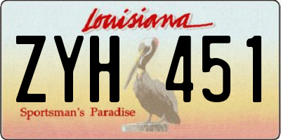LA license plate ZYH451