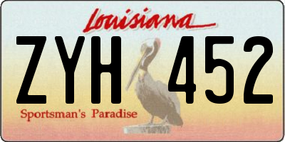 LA license plate ZYH452