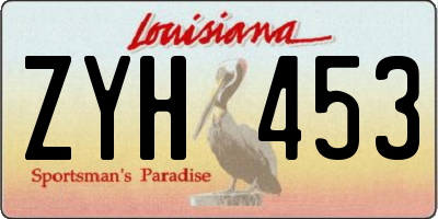 LA license plate ZYH453