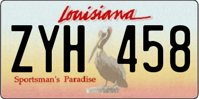 LA license plate ZYH458