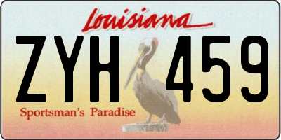 LA license plate ZYH459
