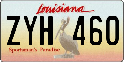 LA license plate ZYH460