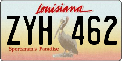 LA license plate ZYH462