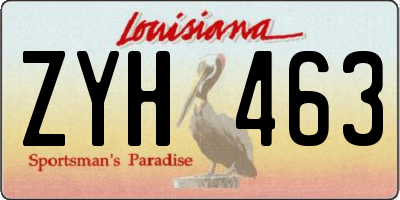 LA license plate ZYH463