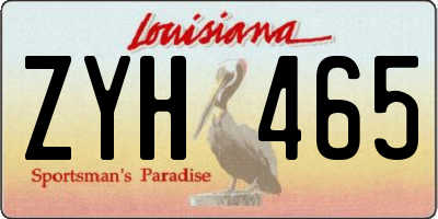 LA license plate ZYH465