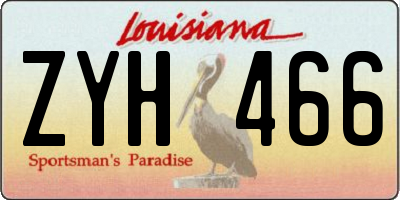 LA license plate ZYH466