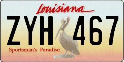 LA license plate ZYH467