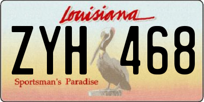 LA license plate ZYH468
